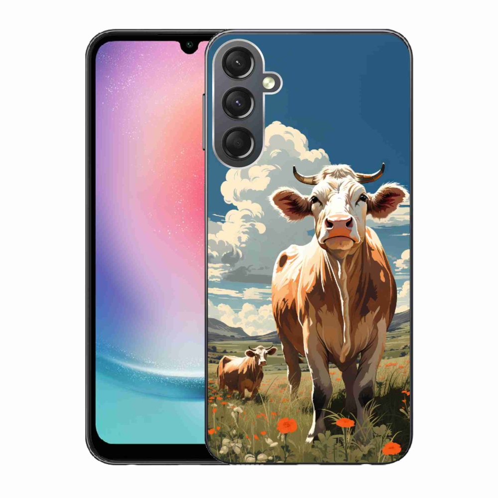 Zselés borítás mmCase Samsung Galaxy A24 készülékhez - tehenek a réten