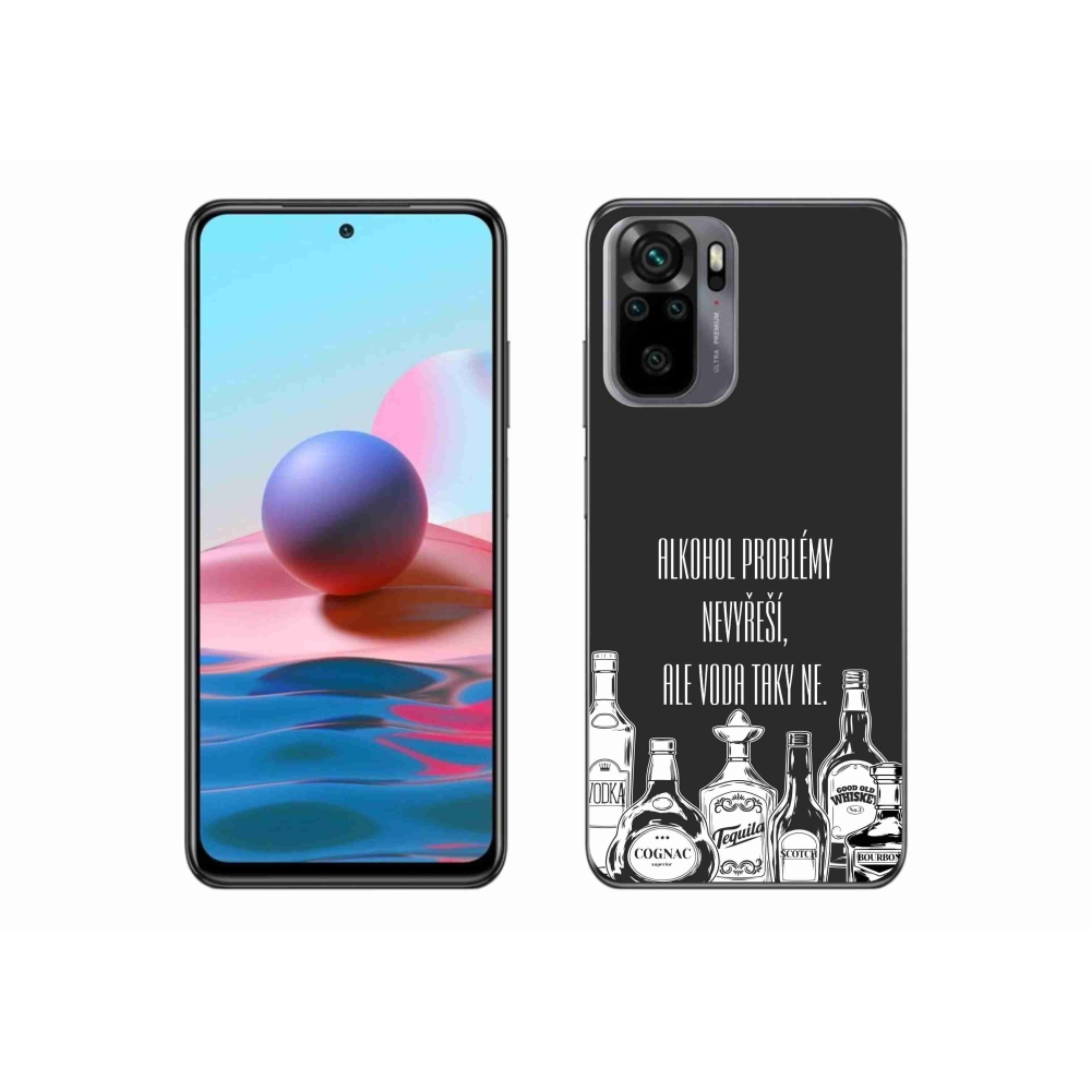 Gél borító mmCase a Xiaomi Redmi Note 10 4G-hez - vicces szöveg fekete háttérrel