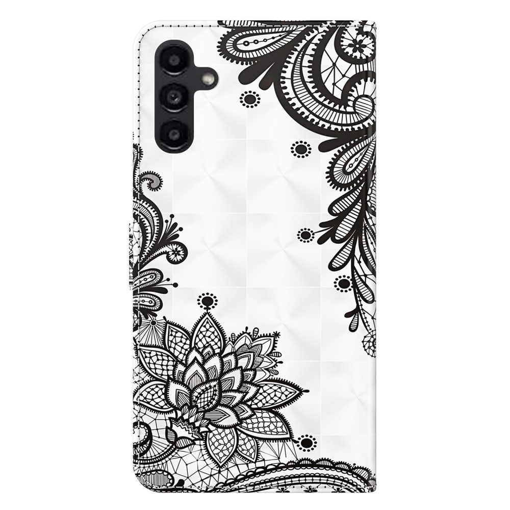 Nyomtatott könyv tok Samsung Galaxy A15 4G/5G készülékhez - csipke virág