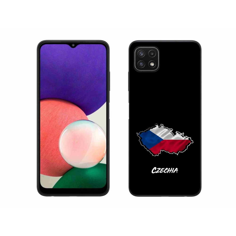 Zselés borítás mmCase Samsung Galaxy A22 5G - Csehország fekete háttérrel