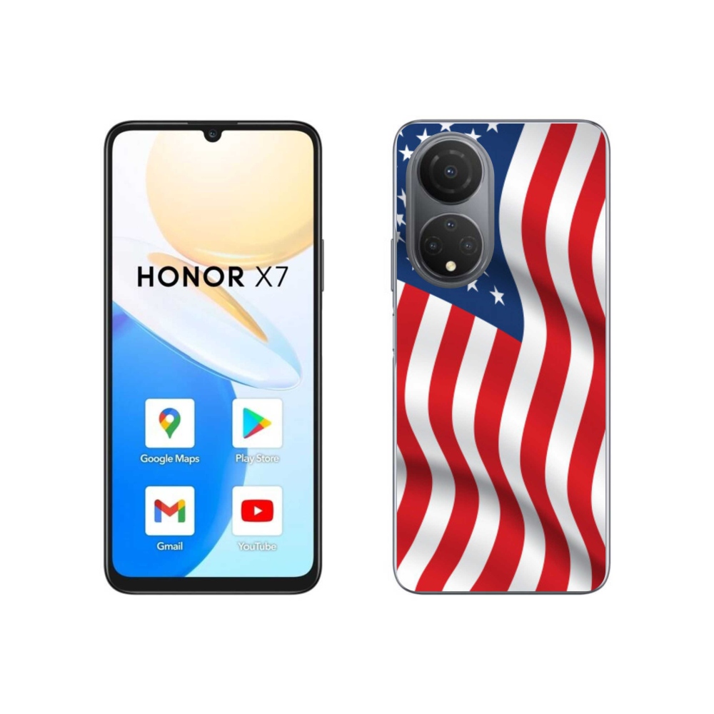Gél borítás mmCase a Honor X7 számára - USA zászló