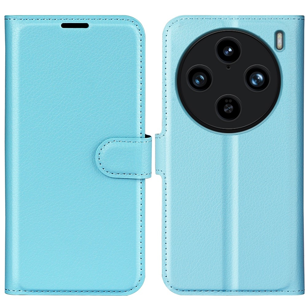 Litchi könyv tok a Vivo X100 Pro 5G készülékhez - kék