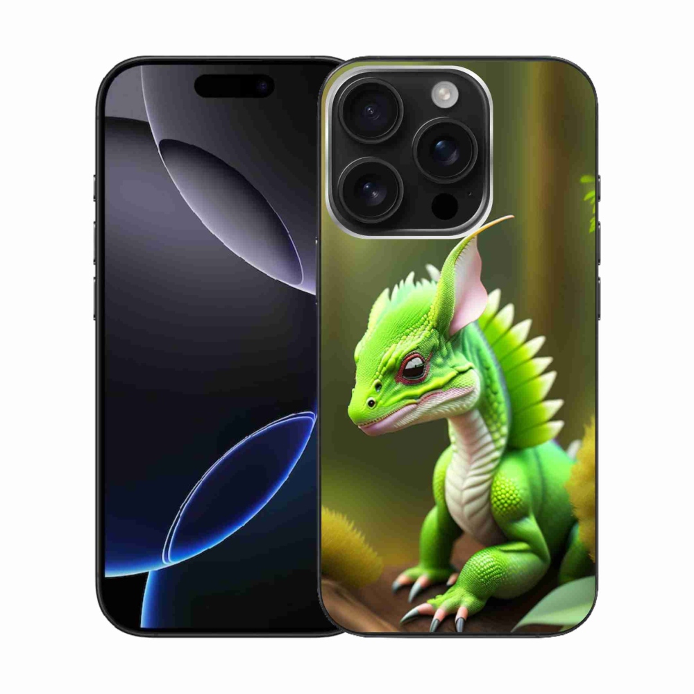 Zselés borítás mmCase iPhone 16 Pro készülékhez - zöld sárkány