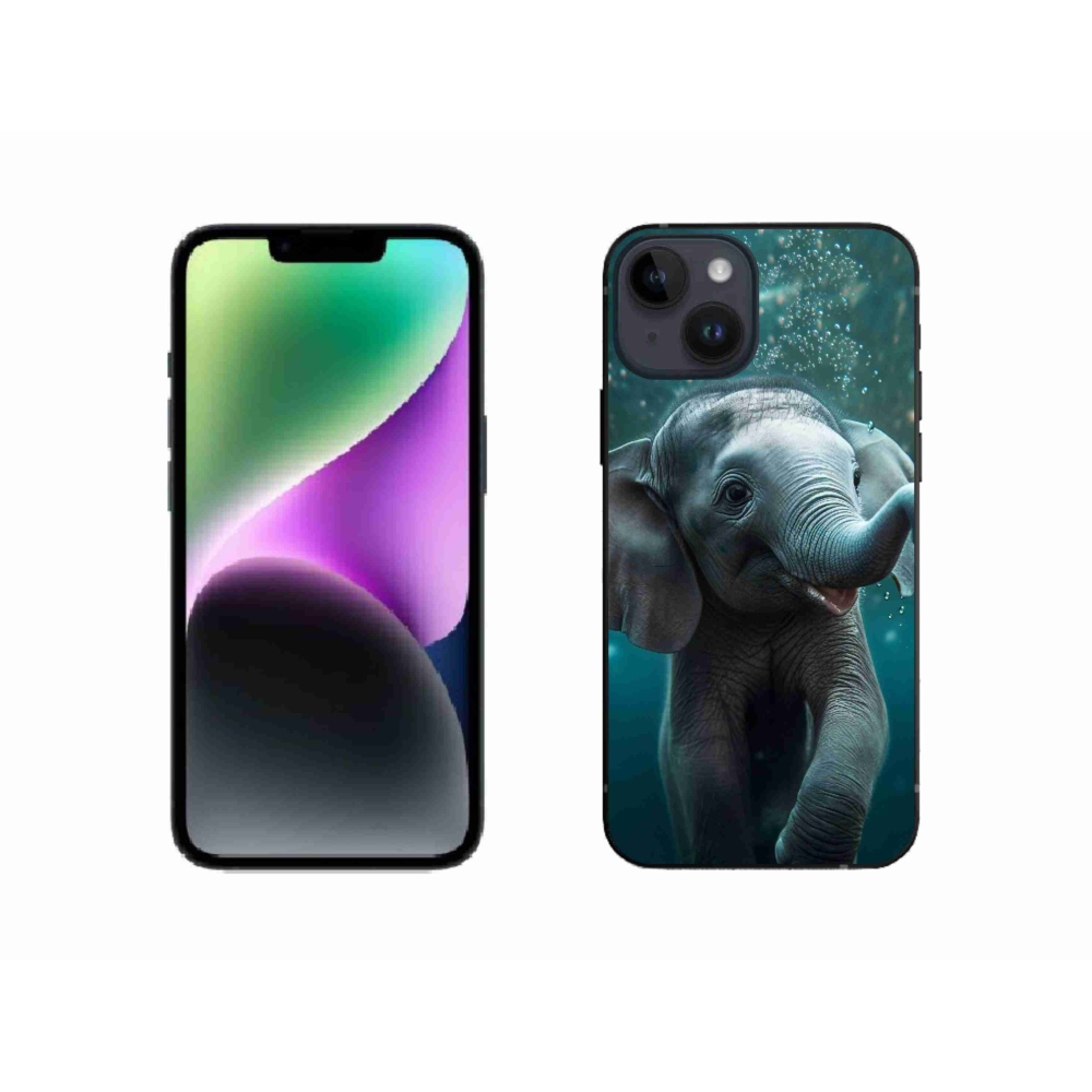 Zselés borítás mmCase iPhone 14 készülékhez - elefánt a víz alatt