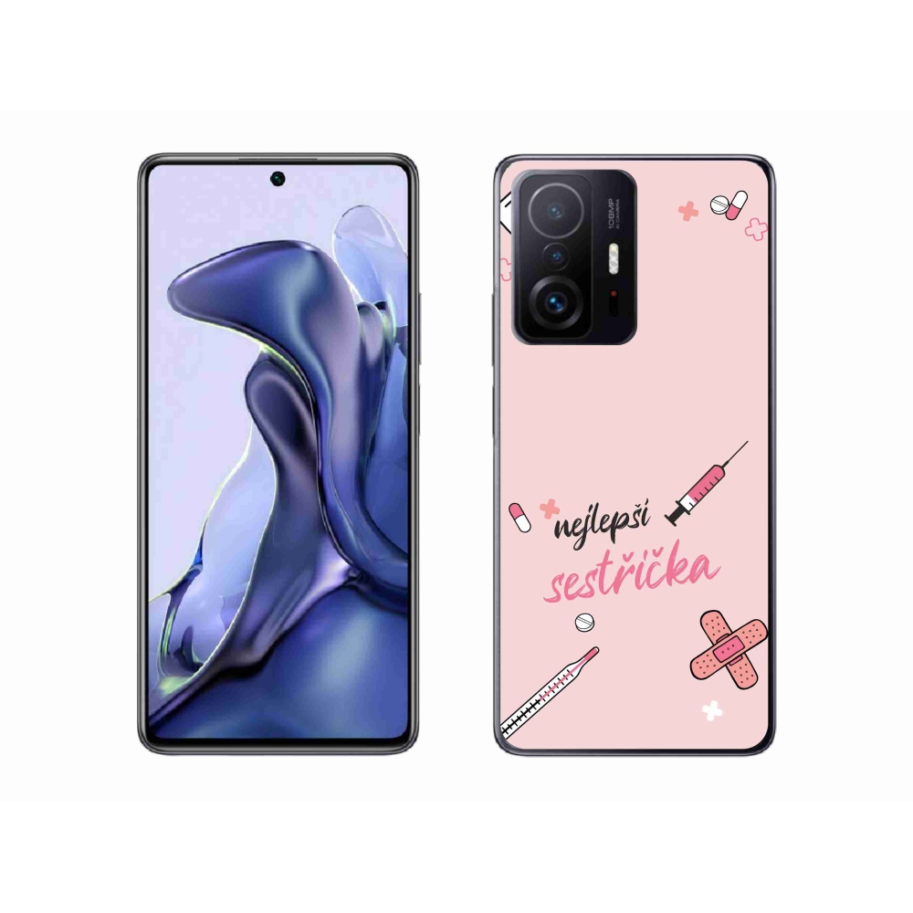 Gél borító mmCase a Xiaomi 11T - legjobb kishúg rózsaszín háttérrel
