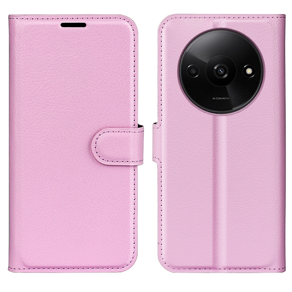 Litchi könyv tok Xiaomi Redmi A3-hoz - rózsaszín