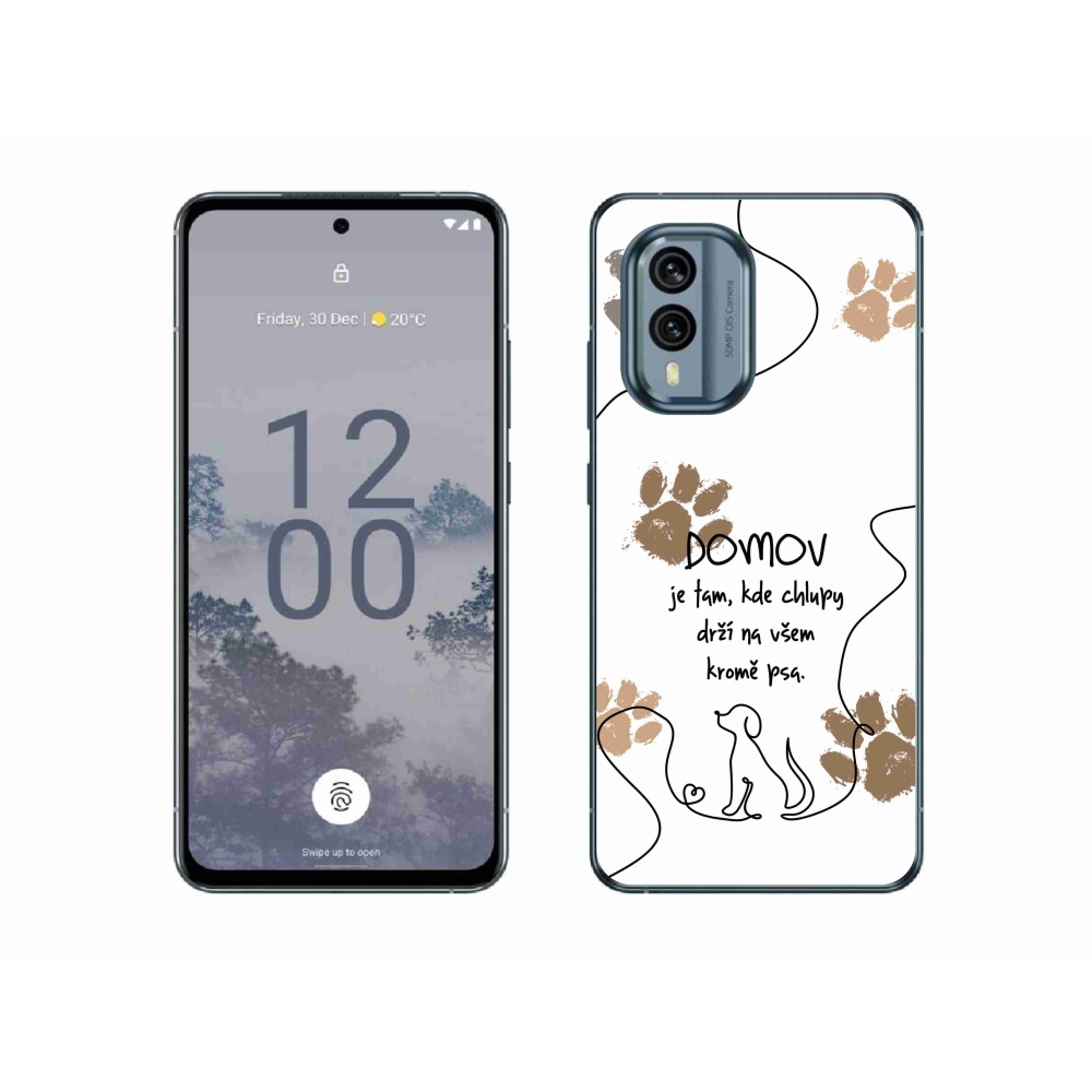 Zselés borító mmCase a Nokia X30 5G készülékhez - kutyamotívum fehér háttérrel