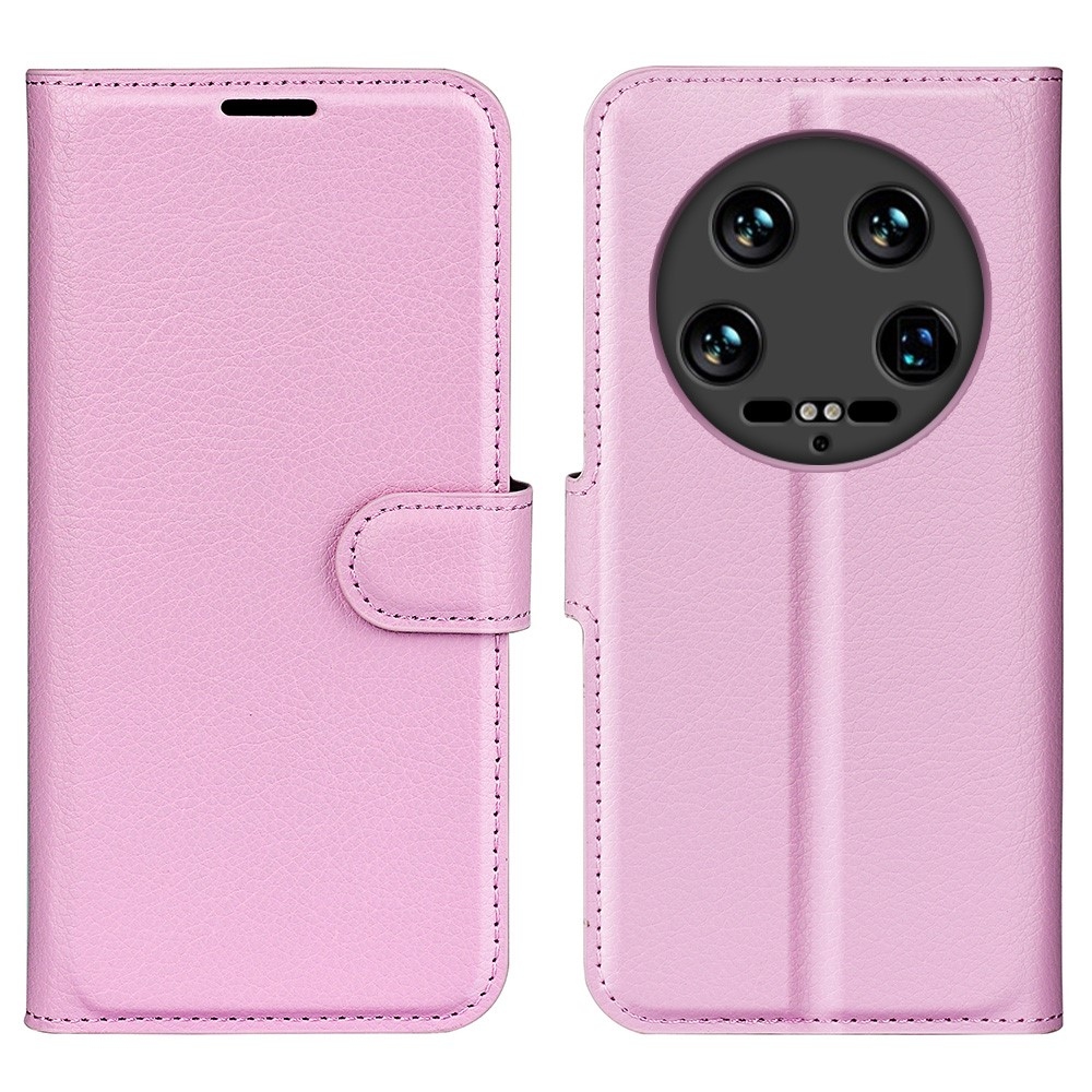 Litchi könyv tok Xiaomi 14 Ultra - rózsaszínű