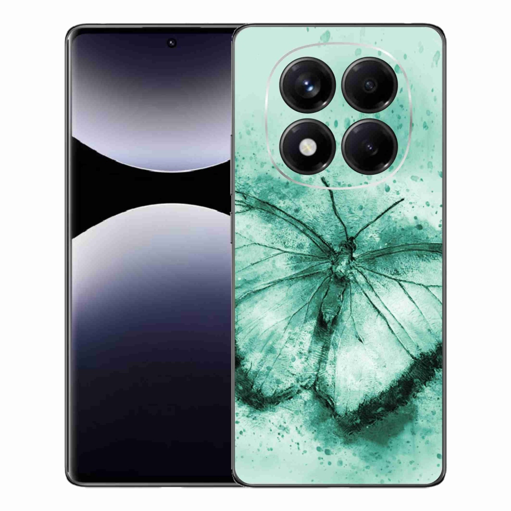 Gél borítás mmCase a Xiaomi Redmi Note 14 Pro számára - zöld pillangó