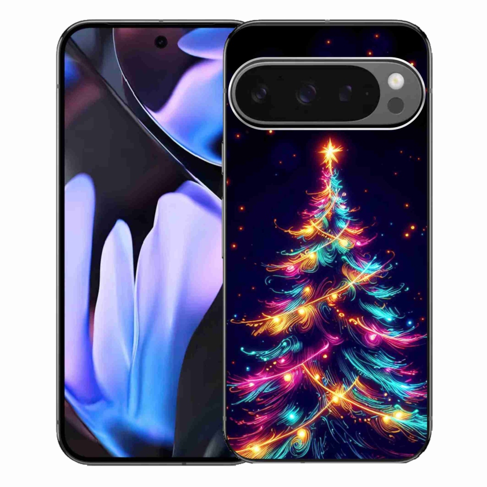 Zselés borítás mmCase a Google Pixel 9 Pro XL számára - neon karácsonyfa