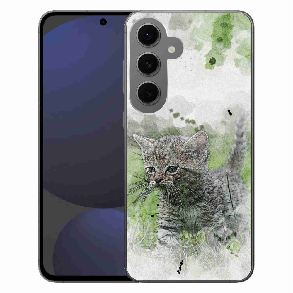 Gél védőhuzat mmCase Samsung Galaxy S24 FE - aranyos cica 1
