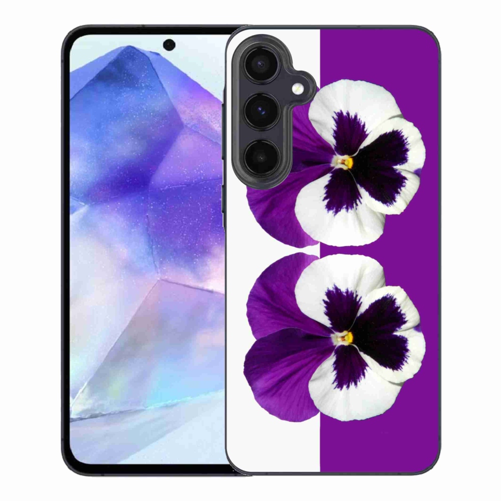 Gél védőhuzat mmCase Samsung Galaxy A55 5G - lila és fehér virág