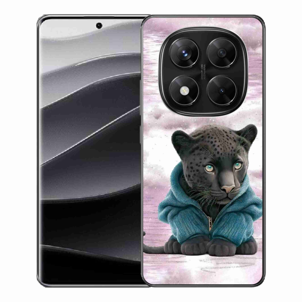 Gél borítás mmCase a Xiaomi Redmi Note 14 Pro 5G/Poco X7 5G számára - fekete párduc pulóverben