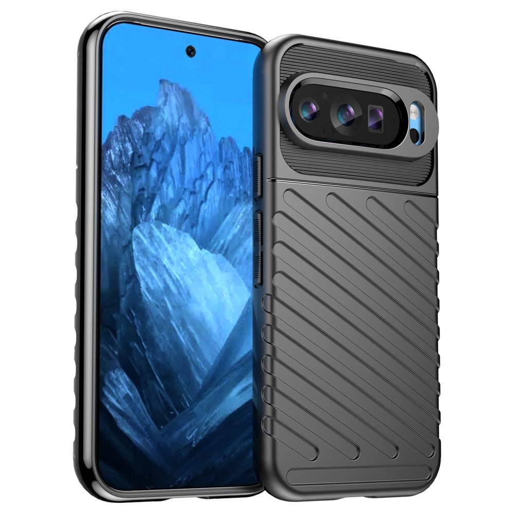 Thunder tartós zselés tok Google Pixel 9/9 Pro készülékhez - fekete