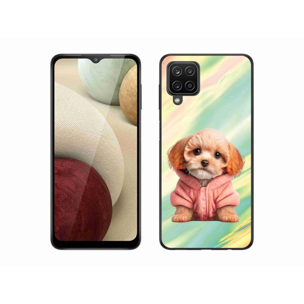 Gél borítás mmCase Samsung Galaxy M12 - pulóveres kiskutya Samsung Galaxy M12-hez