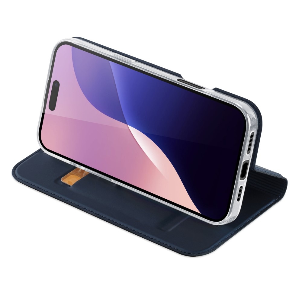 DUX könyvtáska iPhone 16 Pro Max készülékhez - sötétkék