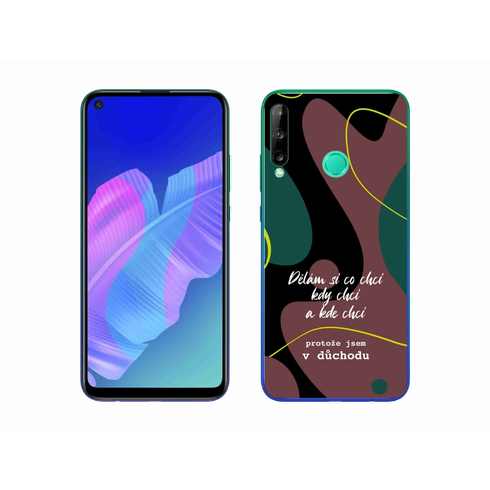 Gél borító mmCase a Huawei P40 Lite E készülékhez - vicces szöveg 10 fekete háttér