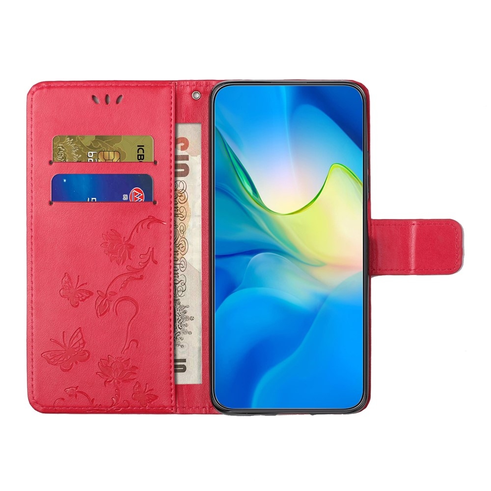 Virágos könyvtáska Samsung Galaxy S25 FE készülékhez - piros