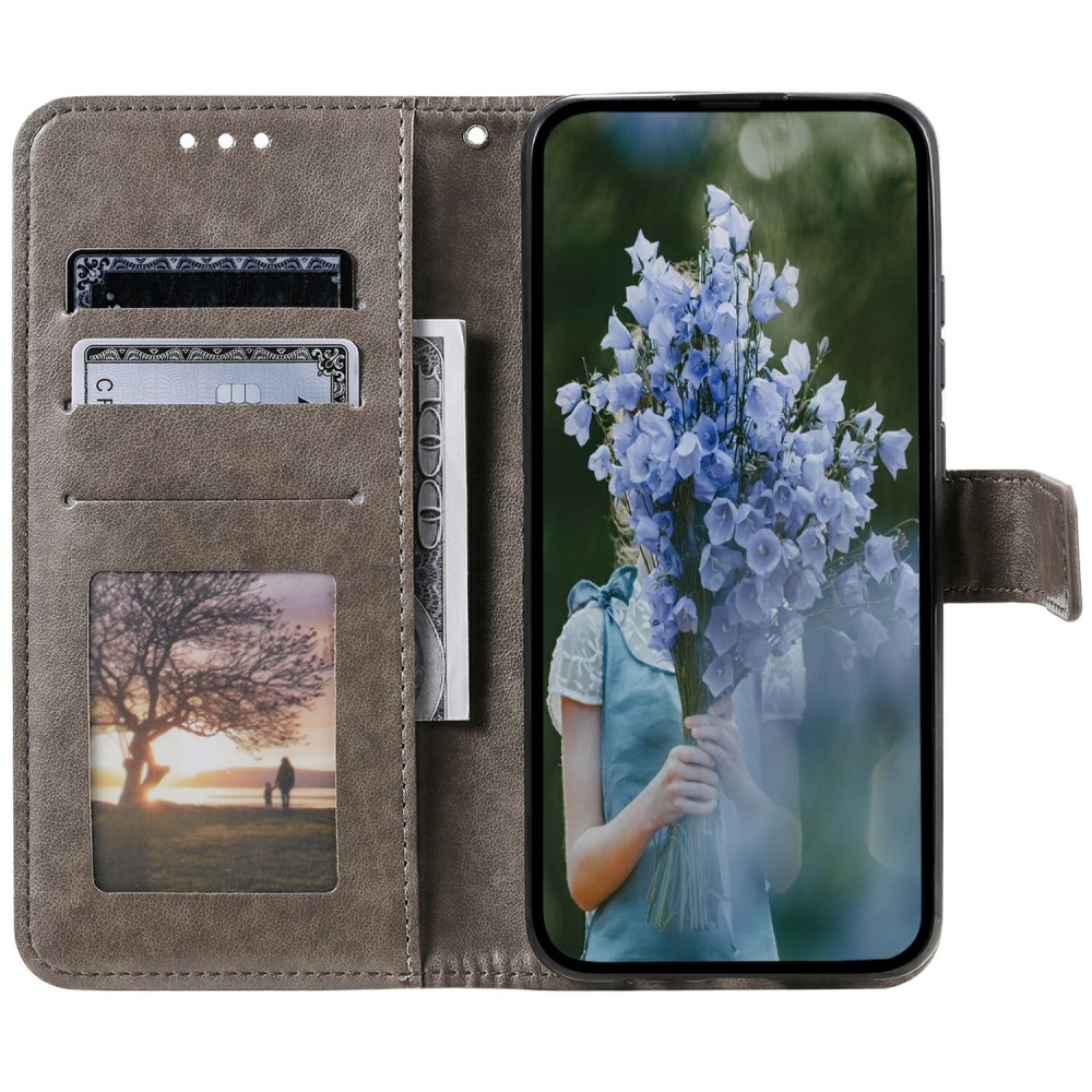 Mandala könyv tok a Xiaomi Redmi Note 14 5G-hez - szürke