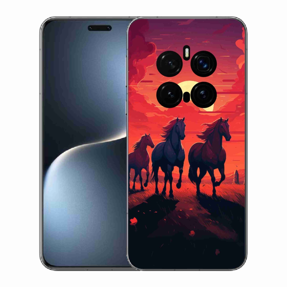 Gél borítás mmCase a Honor Magic 7 Pro 5G számára - lovak és naplemente