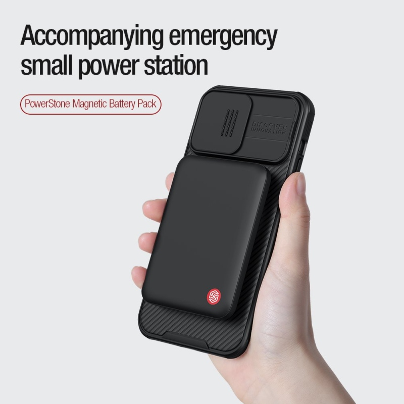 Nillkin NKT21 PowerStone mágneses Powerbank 5000mAh 15W Fekete NKT21 PowerStone mágneses Powerbank 5000mAh 15W Fekete