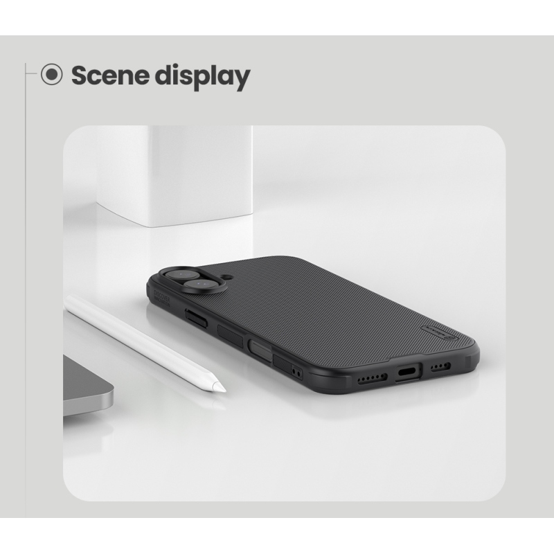 Nillkin Super Frosted PRO mágneses hátlap az Apple iPhone 16 Plus készülékhez Fekete