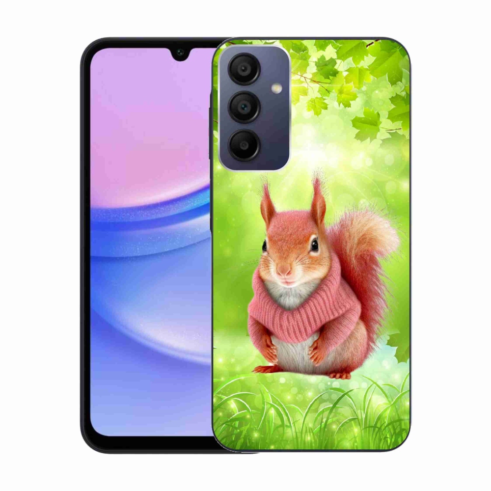 Zselés borítás mmCase Samsung Galaxy A15 4G/5G készülékhez - mókus pulóverben