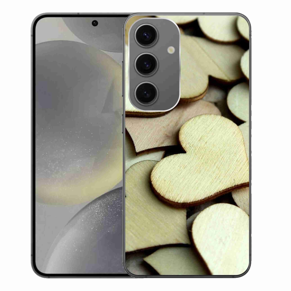 Zselés borítás mmCase Samsung Galaxy S24+ készülékhez - fából készült szívek