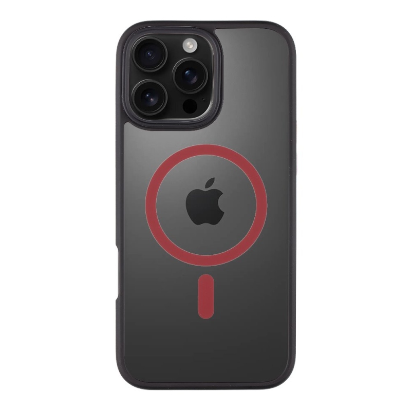 Taktikai MagForce Hyperstealth 2.0 borító iPhone 16 Pro Max fekete/piros színű készülékhez