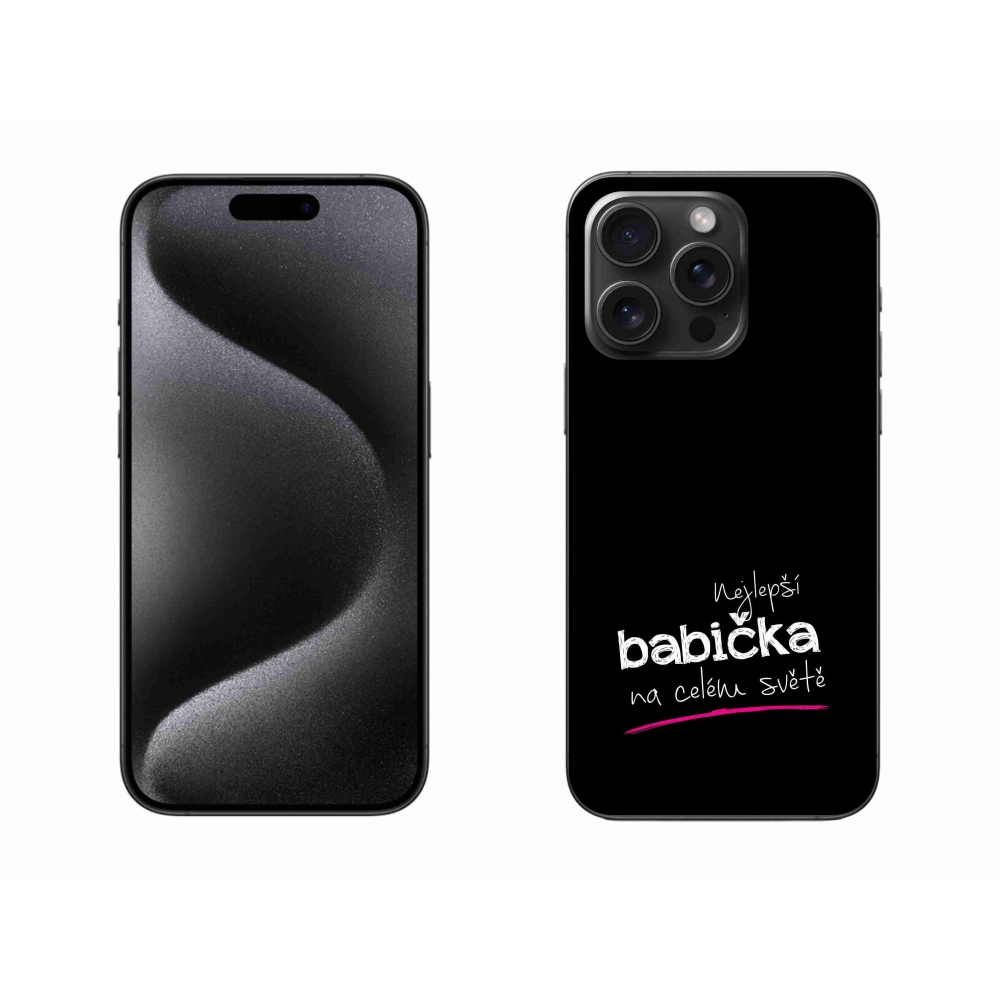 Gélburkolat mmCase iPhone 15 Pro Max készülékhez - Legjobb nagyi 4 fekete háttér