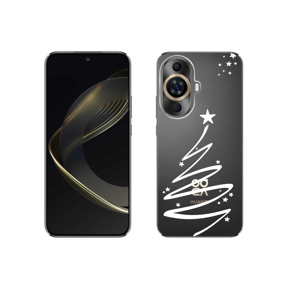Gél borító mmCase a Huawei Nova 11-re - fehér fa átlátszó háttéren
