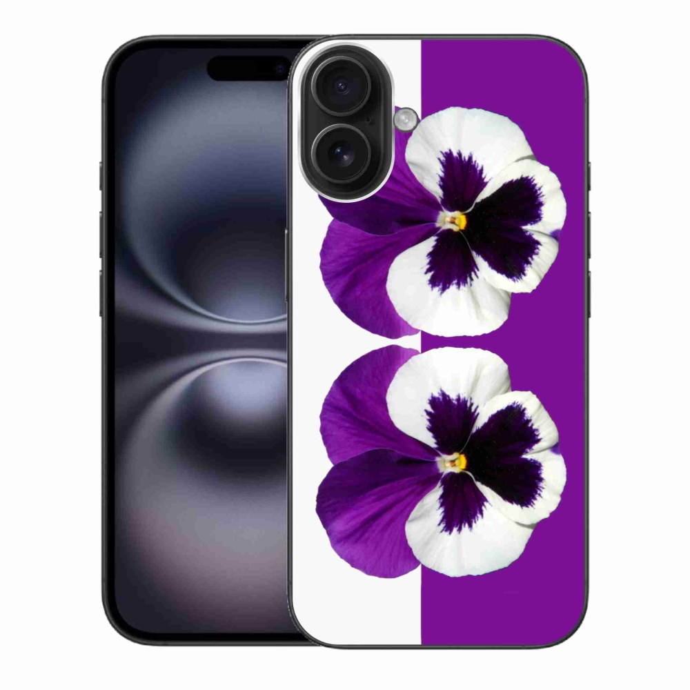 Zselés borítás mmCase iPhone 16 Plus készülékhez - lila és fehér virág