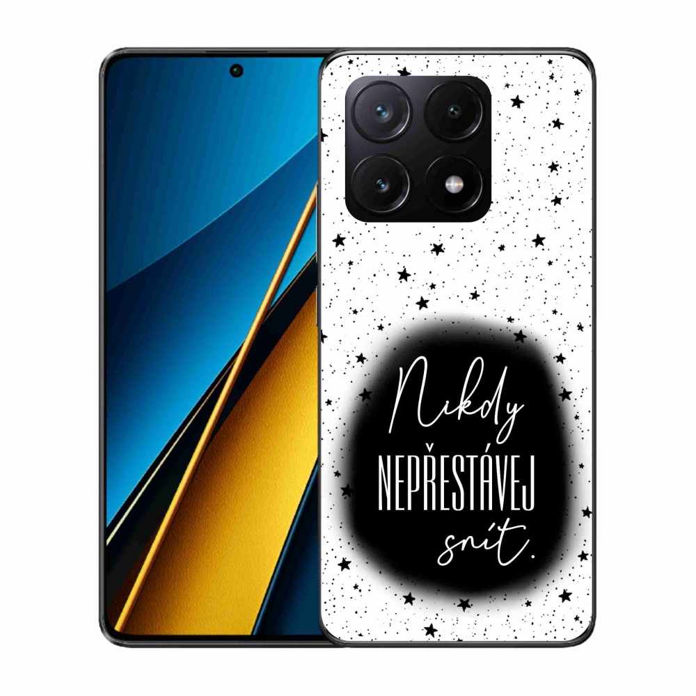 Gél borítás mmCase a Xiaomi Poco X6 Pro 5G számára - idézet 1 fekete és fehér háttérrel