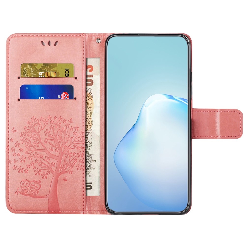 Fás könyv tok Samsung Galaxy A15 4G/5G készülékhez - rózsaszín