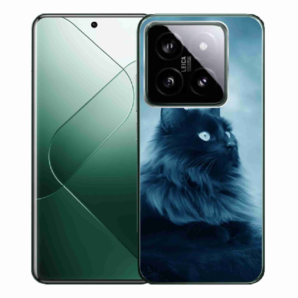 Gél tok mmCase a Xiaomi 14 Pro-hoz - fekete macska 1