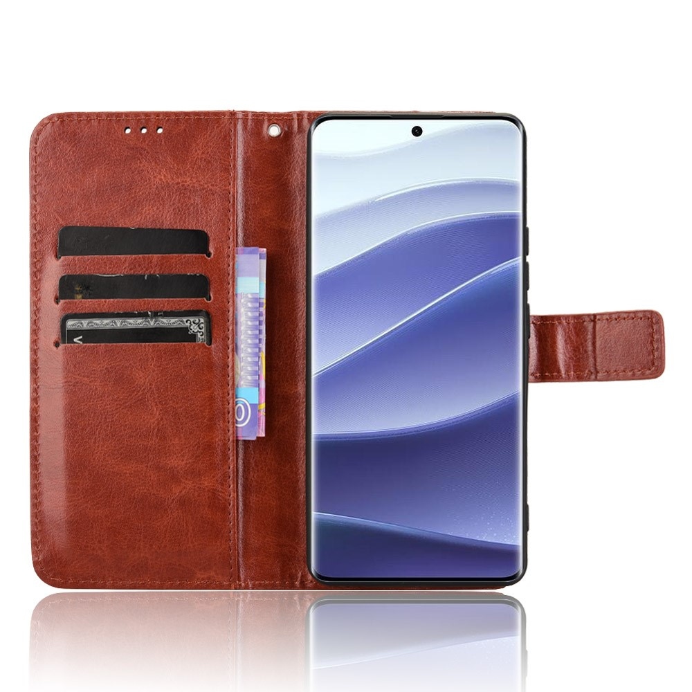 Őrült könyv tok a Xiaomi Redmi Note 14 Pro 5G/Poco X7 5G/Note 14 Pro+ 5G számára - barna színű