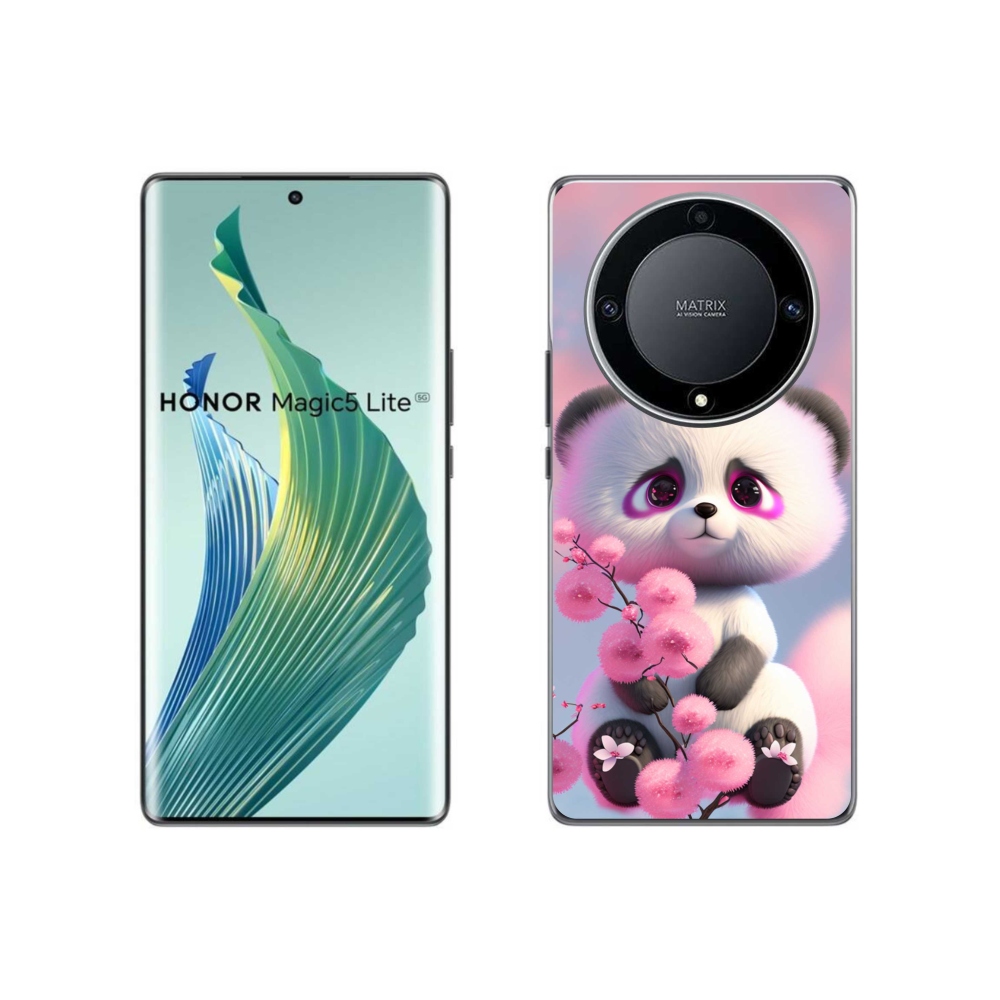 Gél borítás mmCase a Honor Magic 5 Lite 5G számára - aranyos panda 1