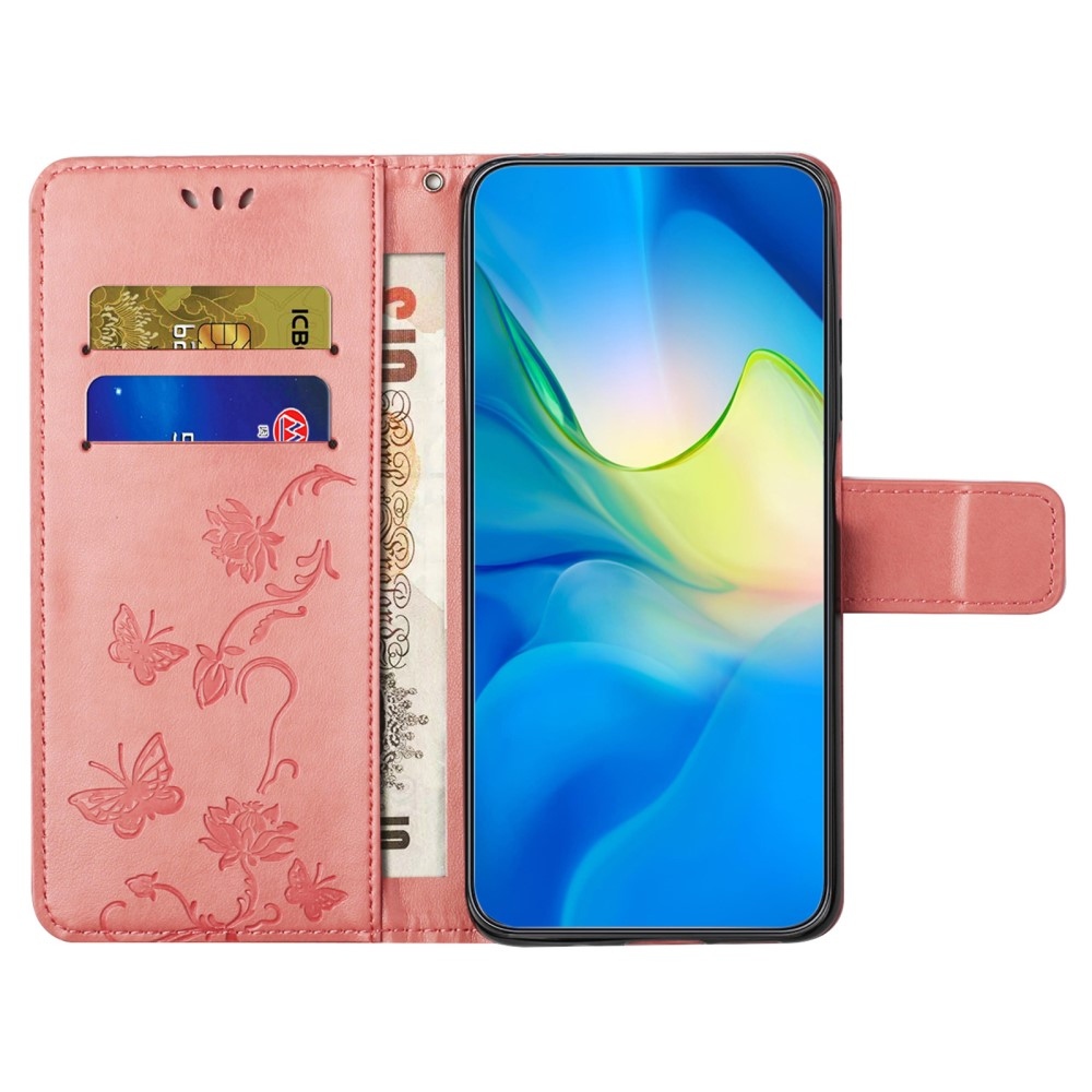 Virágos könyv tok Samsung Galaxy A36 5G - rózsaszínű