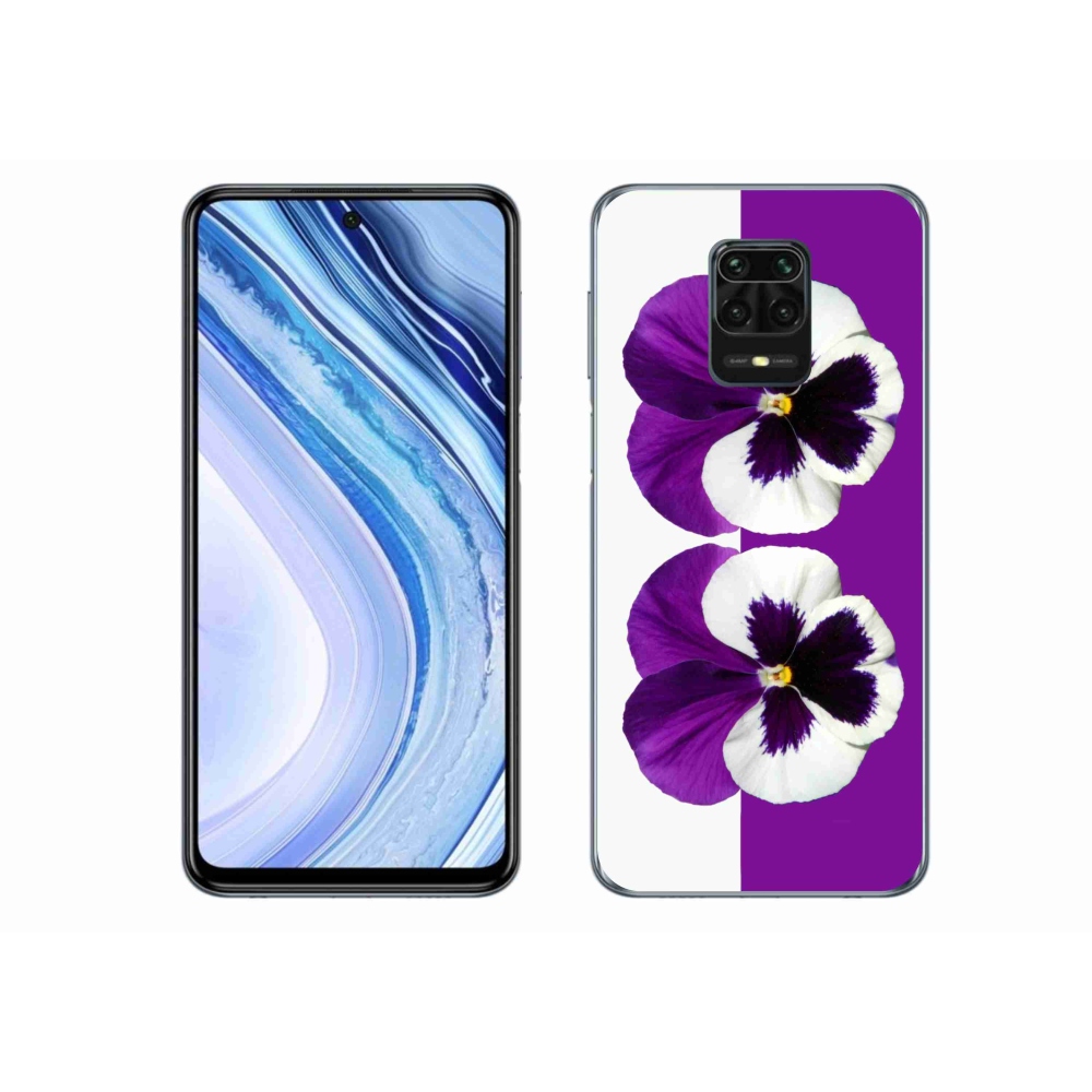 Gél borítás mmCase a Xiaomi Redmi Note 9S-hez - lila és fehér virág