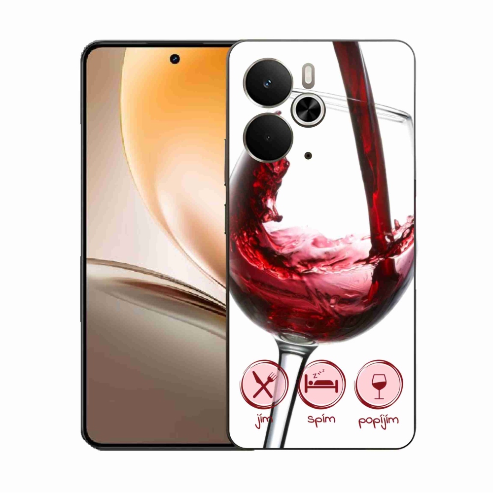 Zselés borítás mmCase a Realme 14 5G készülékhez - borospohár piros