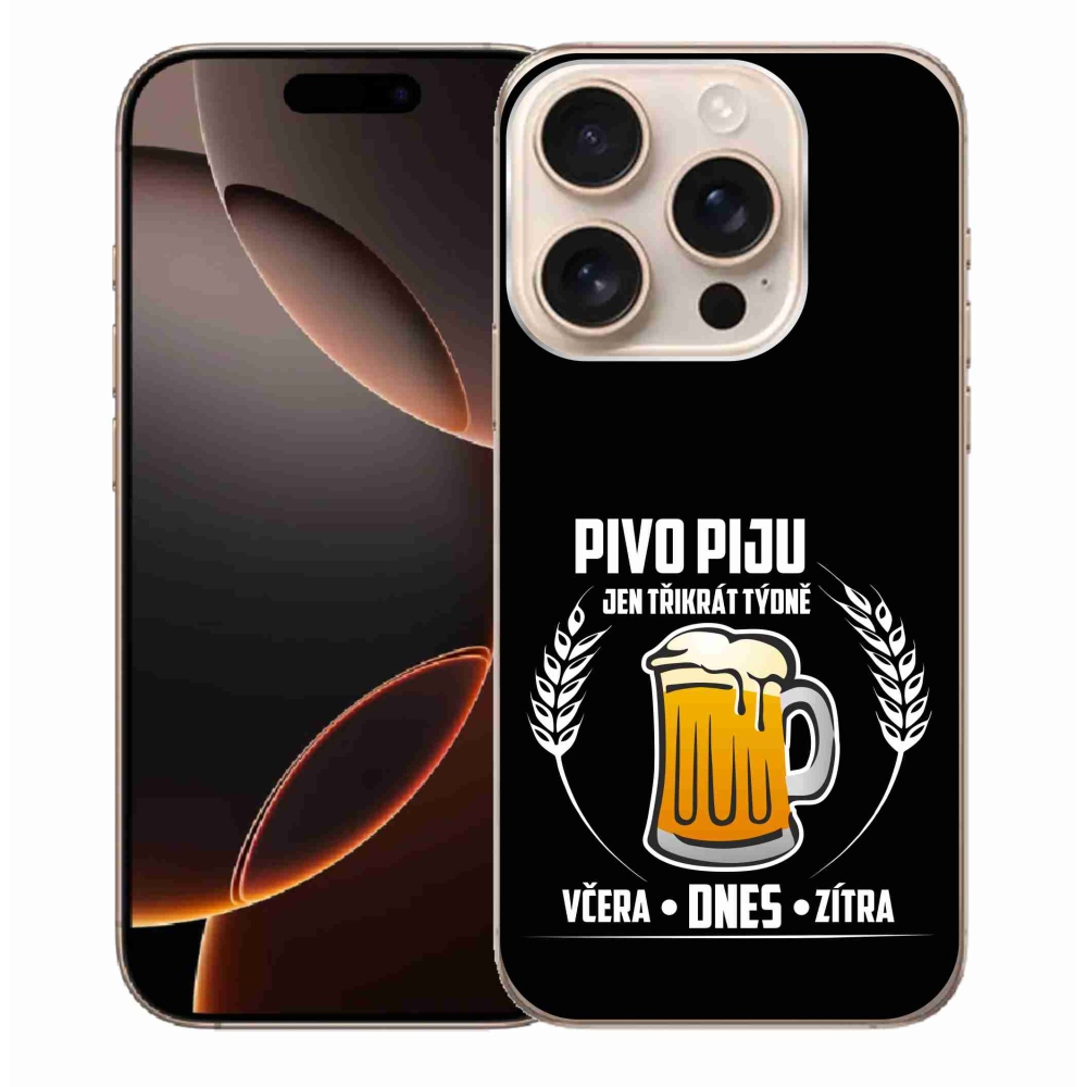 Gél borítás mmCase iPhone 16 Pro Max készülékhez - sör motívum fekete háttér
