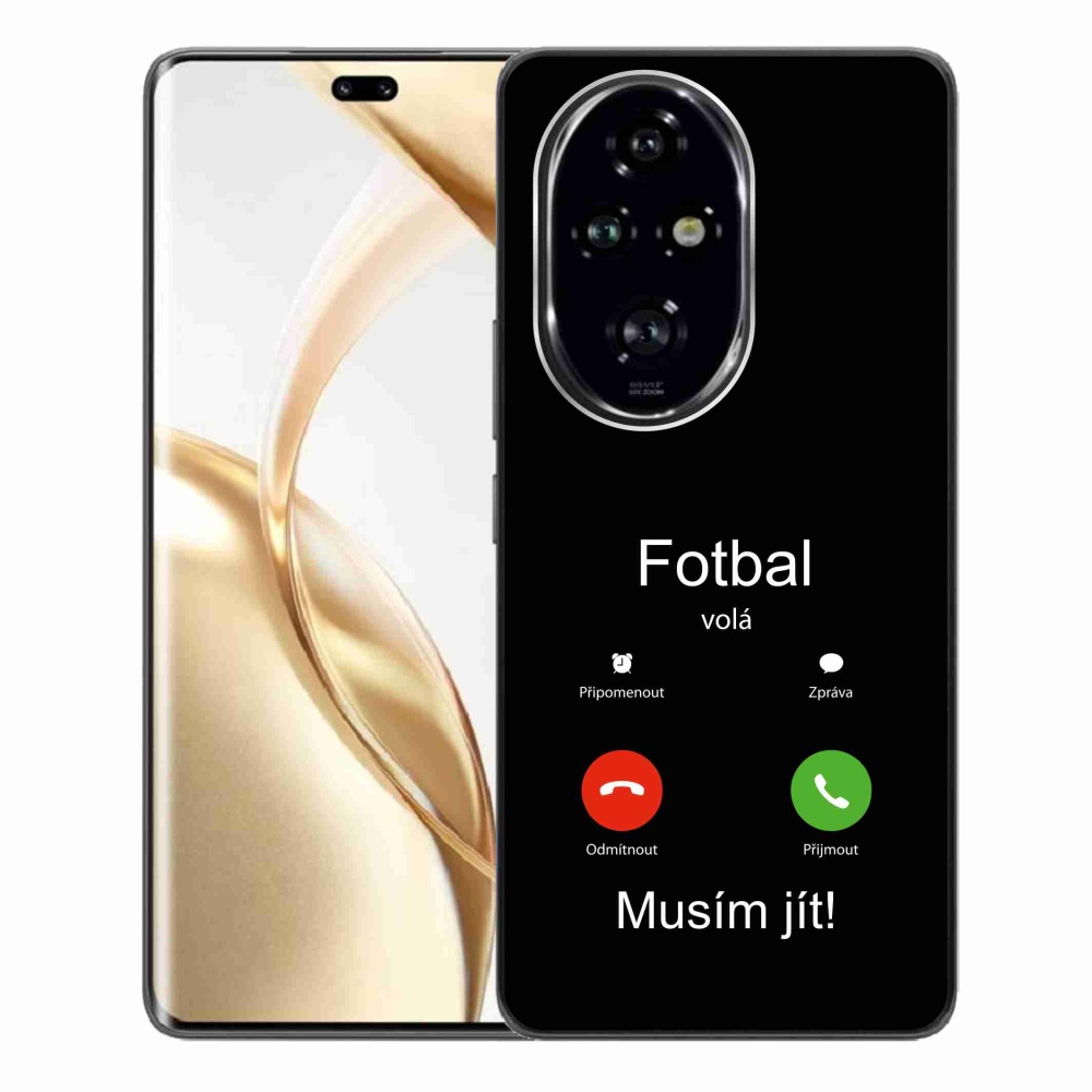 Gél borítás mmCase a Honor 200 Pro 5G-n - futballhívások fekete háttérrel