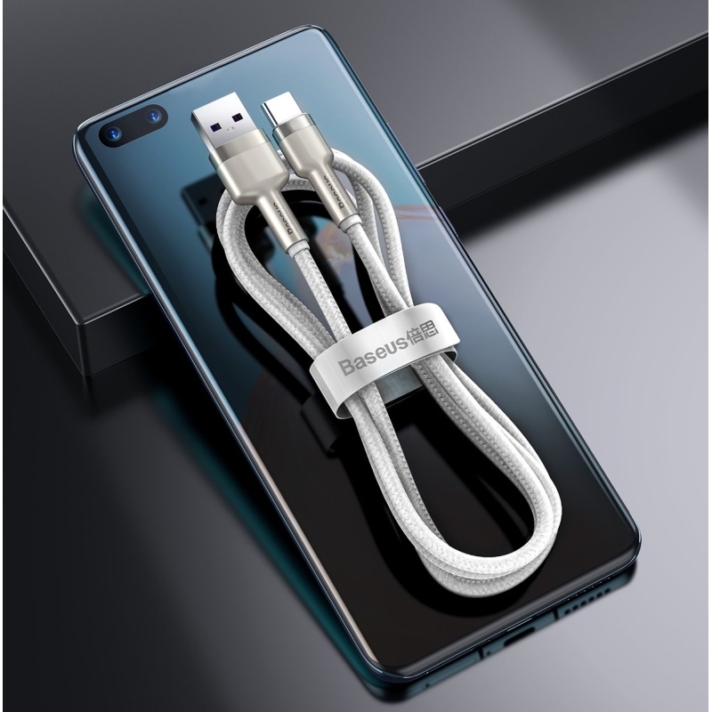 Baseus Cafule Metal sorozatú adatkábel USB-USB-C 66W 2m Fehér