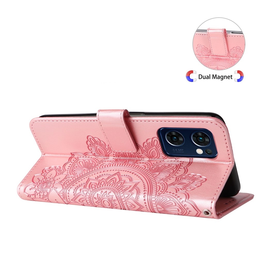 Mandala könyv tok Oppo Find X5 Lite-hoz - rózsaarany