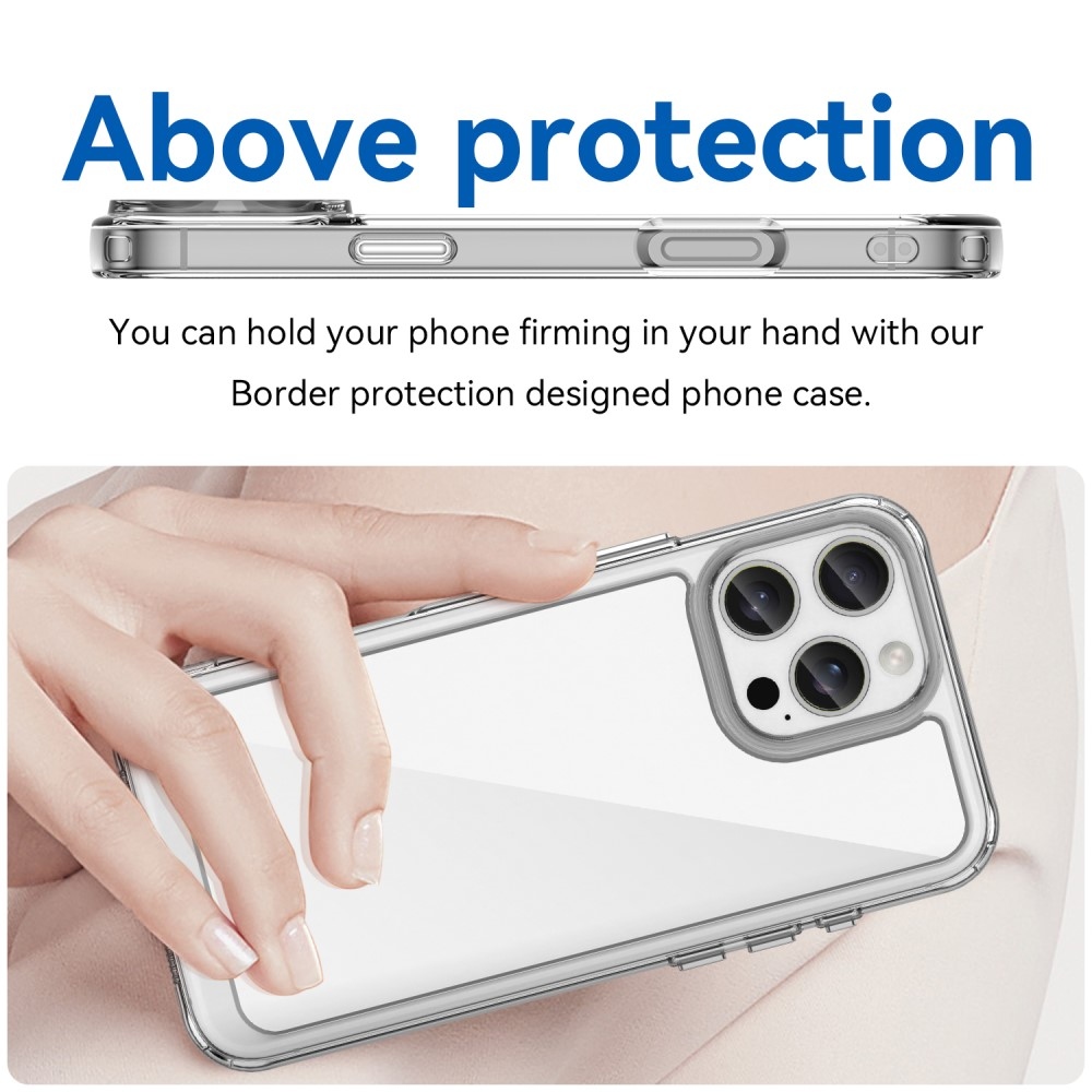 Gél tok fix hátlappal iPhone 16 Pro Max készülékhez - átlátszó