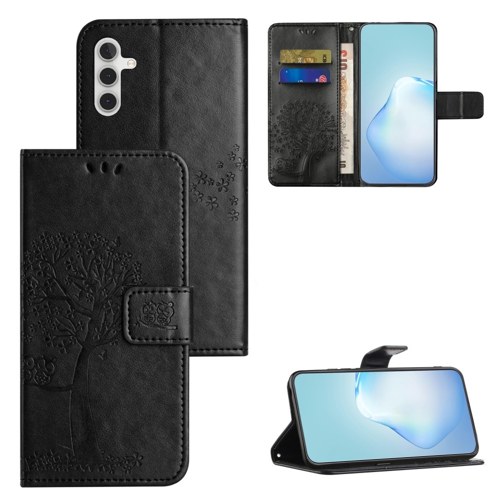 Fás könyv tok Samsung Galaxy M15 5G - fekete