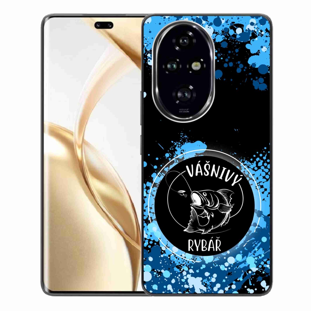 Gél borító mmCase a Honor 200 Pro 5G számára - szenvedélyes halász fekete háttérrel