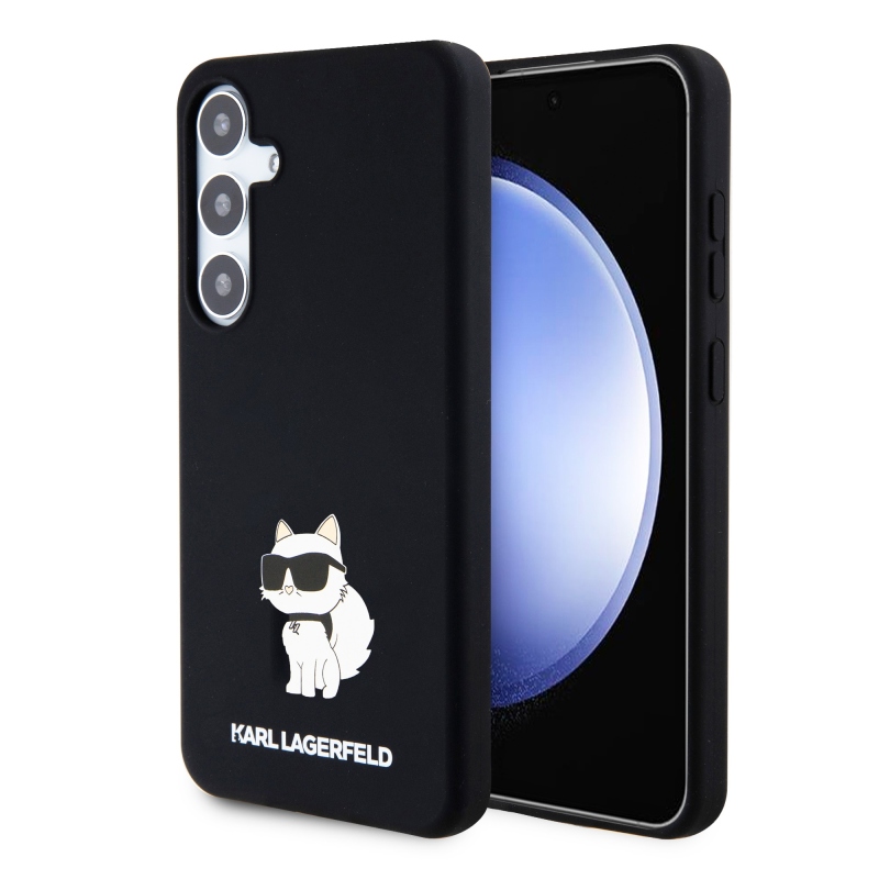 Karl Lagerfeld Folyékony szilikon Choupette NFT hátlap Samsung Galaxy S24+ fekete