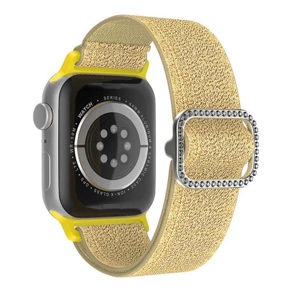 Dekoratív nejlon szíj Apple Watch Ultra/Ultra 2 49mm/SE/SE 2022/2023 44mm/9/8/7 45mm/6/5/4 44mm/3/2/1 42 mm-es Apple Watch Ultra/Ultra 2 49mm/SE/SE 2022/2023 44mm/9/8/7 45mm/6/5/4 44mm/3/2/1 42 mm - arany színű