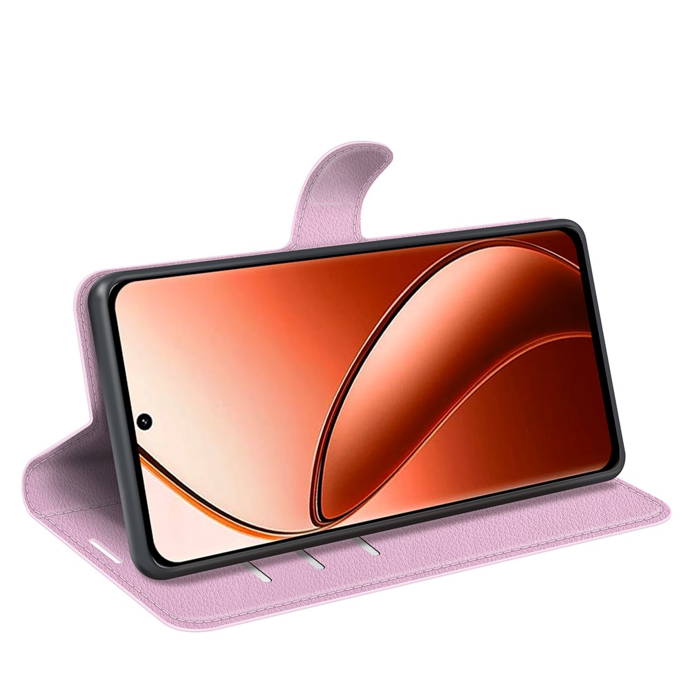 Litchi könyvtáska a Realme 12 Pro 5G/12 Pro+ 5G 12 Pro+ 5G készülékhez - rózsaszín